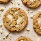 Keto Pistachio White Chocolate Cookies