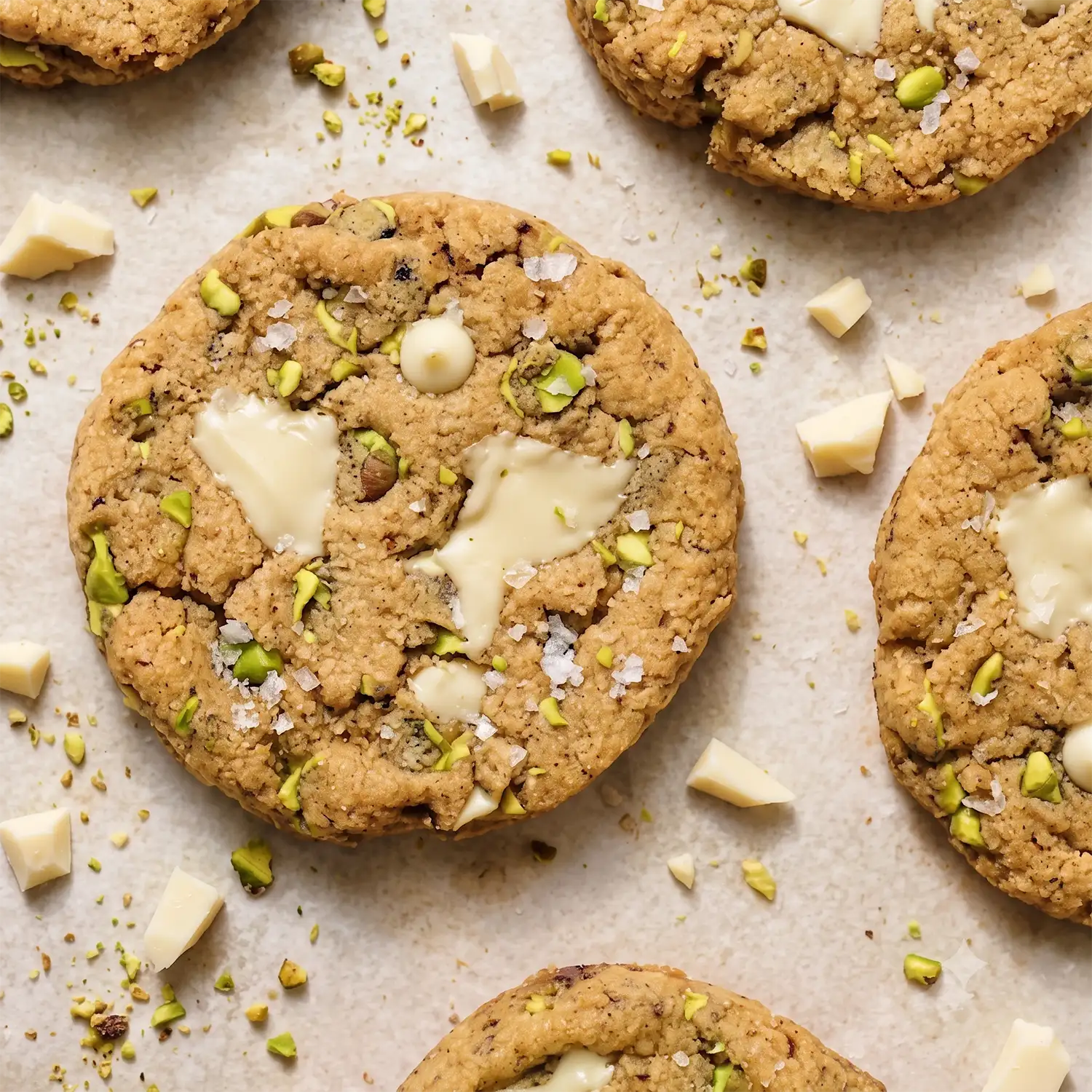 Keto Pistachio White Chocolate Cookies