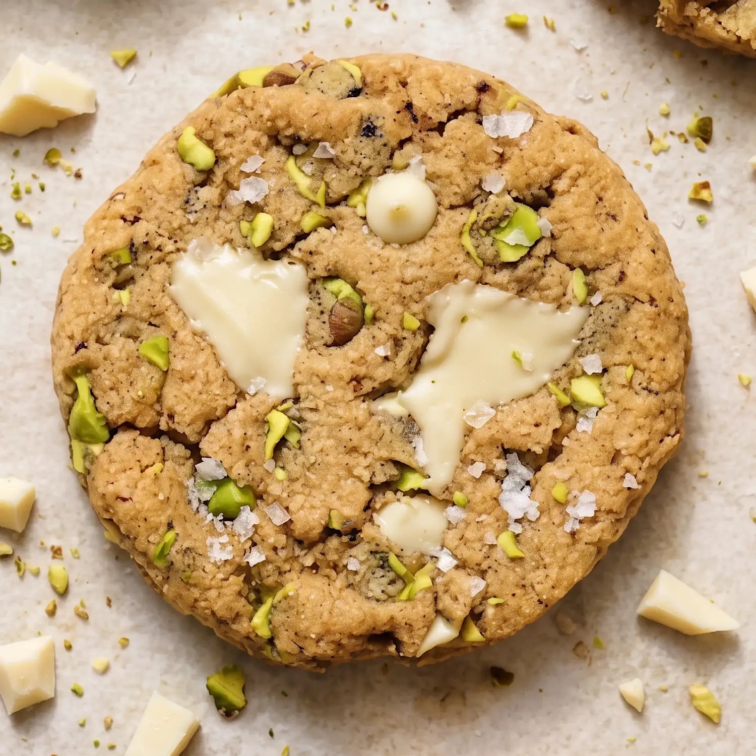 Keto Pistachio White Chocolate Cookies
